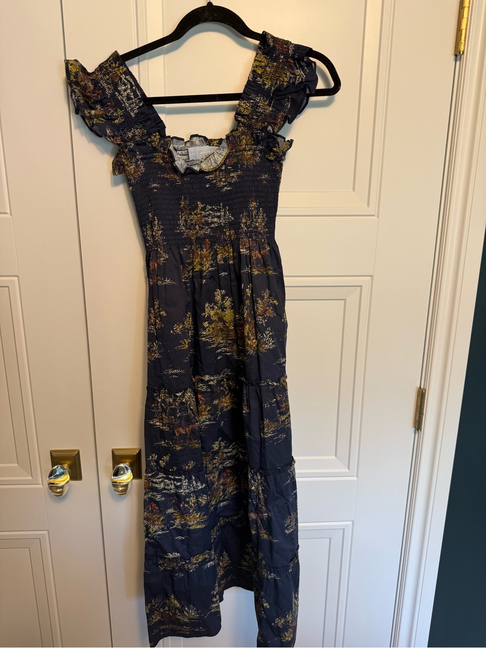 Hill House Nap Dress Dark Navy Maxi Dress with Ruffle Straps